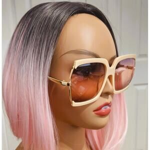 Sunglasses Women Tan & Gold Side Open Frame